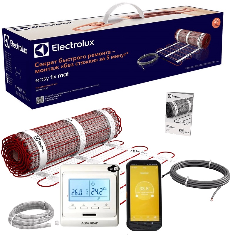 Нагревательный мат Electrolux 0.5 м² + Wi-Fi терморегулятор фото 1