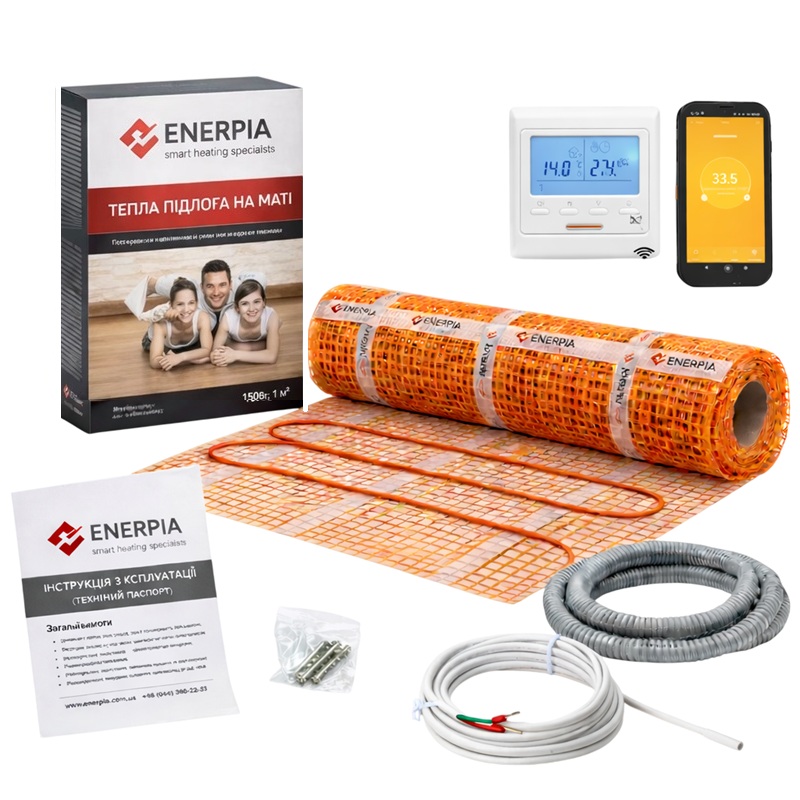 Нагревательный мат Enerpia 3 м² + Wi-Fi терморегулятор фото 1