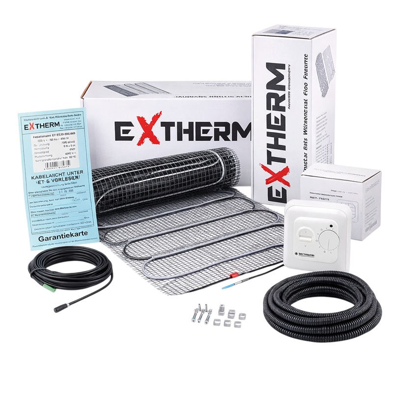Нагревательный мат Extherm ET ECO 0.5 м² + механический терморегулятор RTC 70 фото 1
