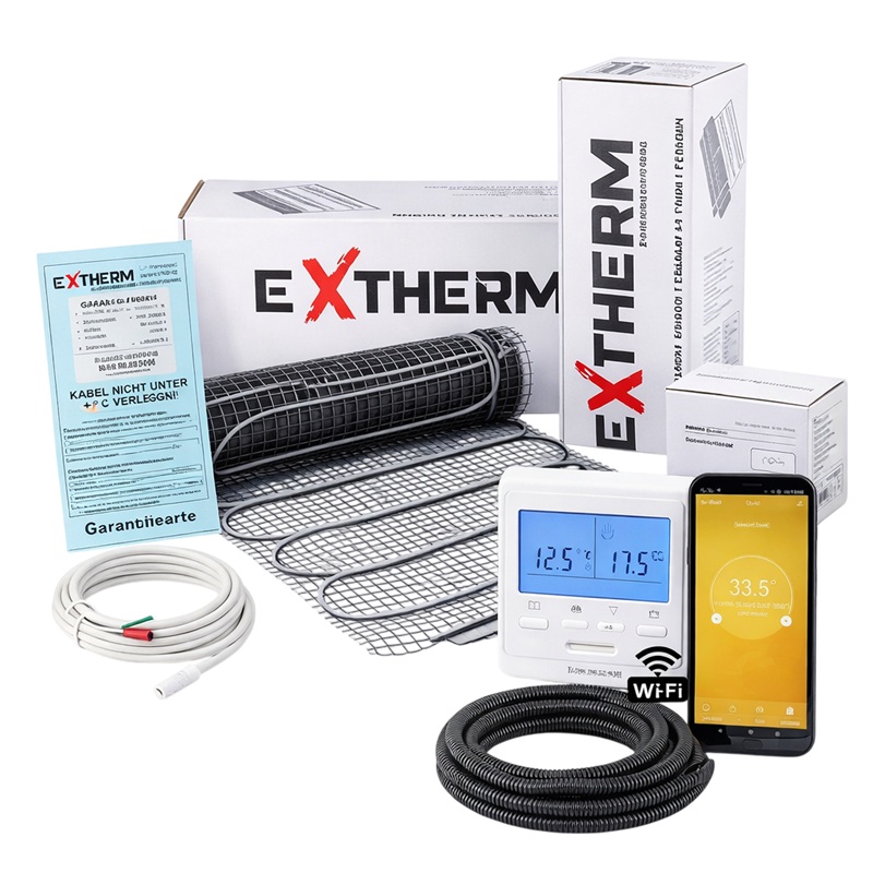 Нагревательный мат Extherm ET ECO 1.5 м² + Wi-Fi терморегулятор фото 1