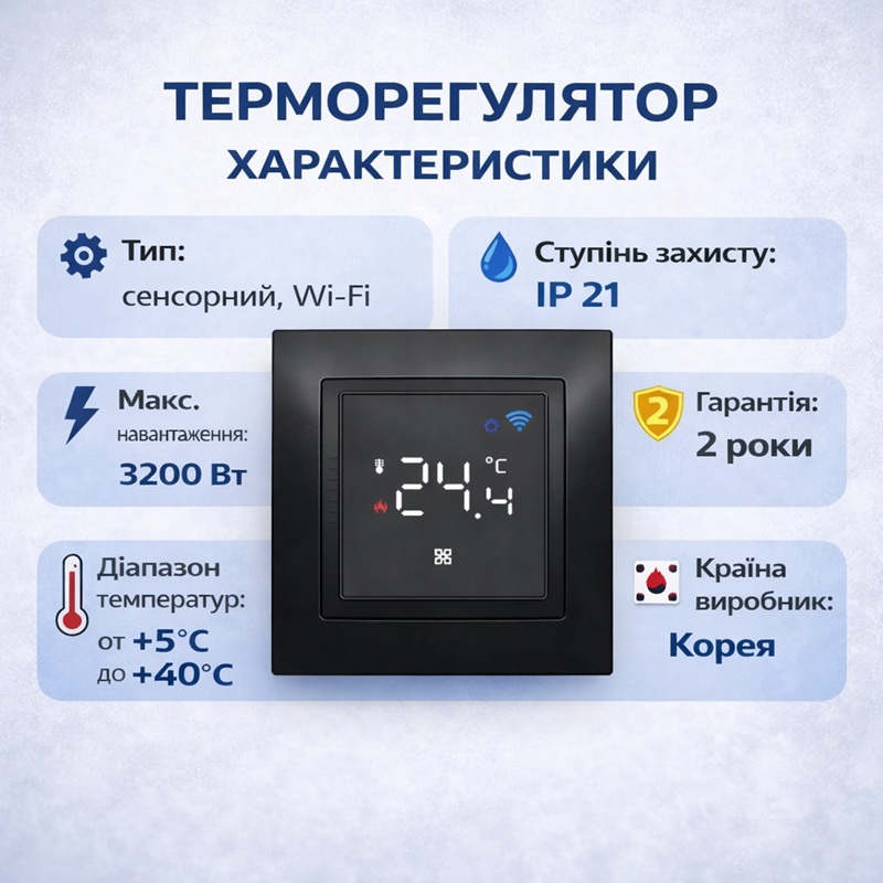 Wi-Fi Терморегулятор Heat Plus M79.716 Чорний фото 5