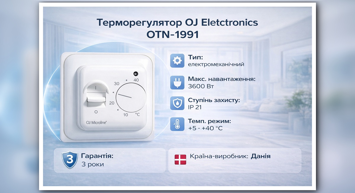 Механічний терморегулятор OJ Electronics OTN 1991 - характеристики