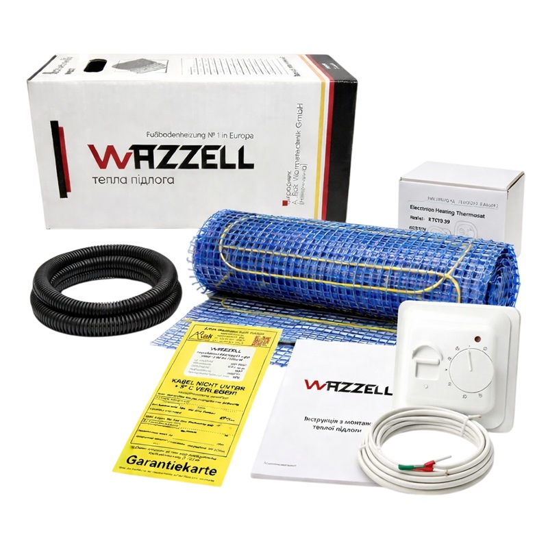 Нагревательный мат Wazzell Easyheat 0.5 м² + механический терморегулятор RTC 70 фото 1