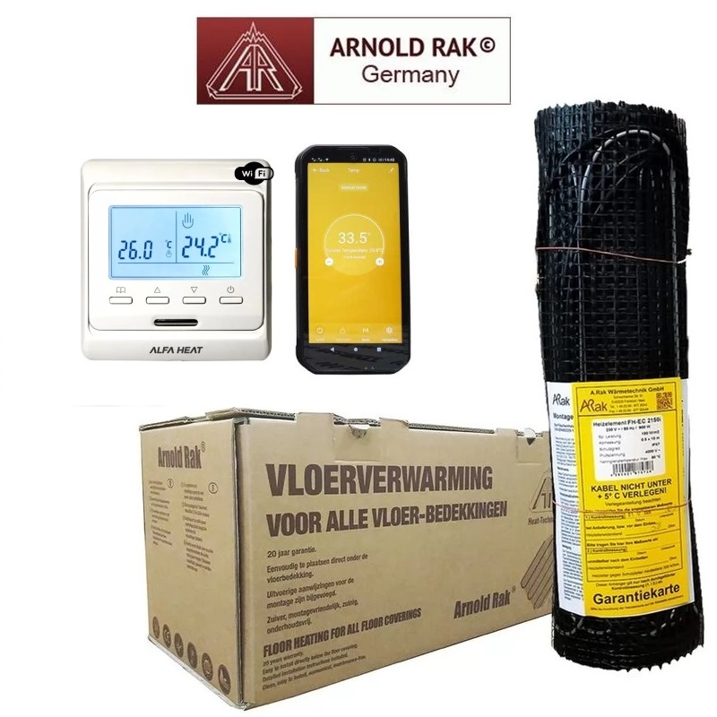Нагревательный мат Arnold Rak 2 м² + Wi-Fi терморегулятор фото 1
