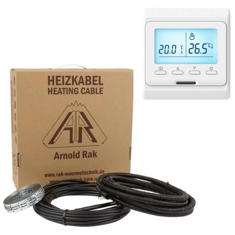 Нагрівальний кабель Arnold Rak 20 EC - 10 м, 200 Вт + програмований терморегулятор E51.716 фото 1