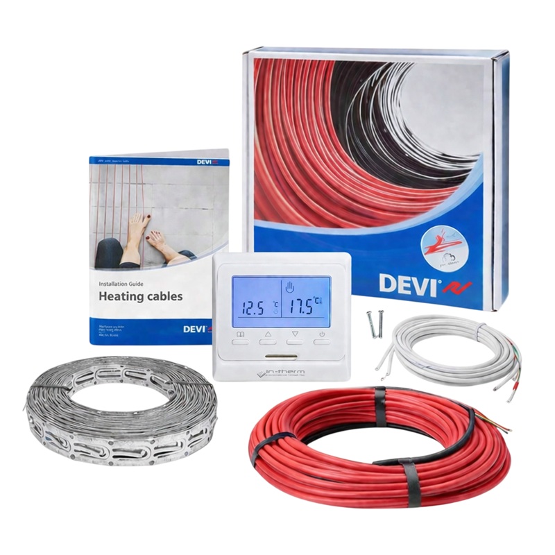 Нагревательный кабель DEVIflex 18T - 13 м, 230 Вт + программируемый терморегулятор E51.716 фото 1