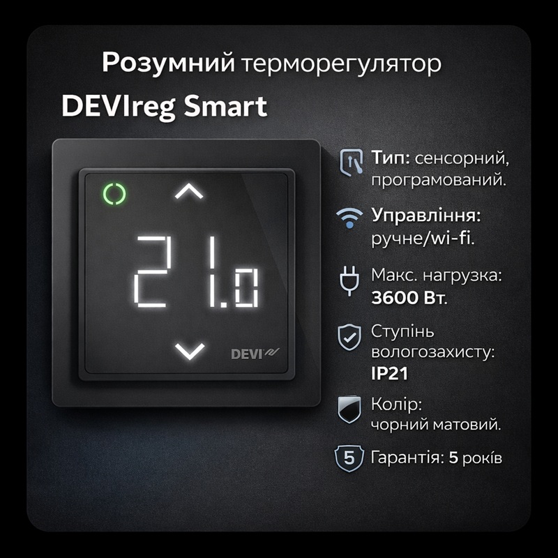 Wi-Fi Терморегулятор Devireg Smart Черный фото 3