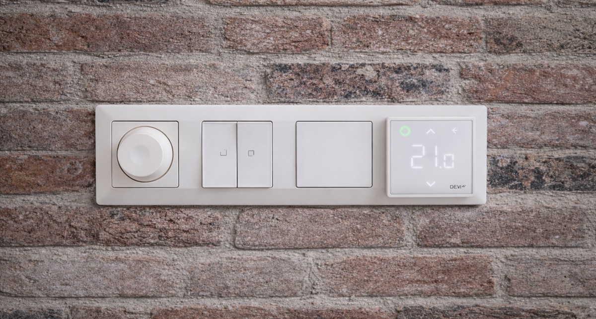 Wi-Fi Терморегулятор Devireg Smart White в дизайні