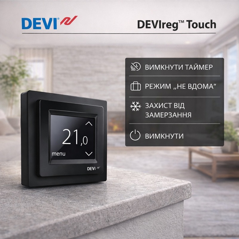 Программируемый терморегулятор DeviReg Touch Черный фото 5