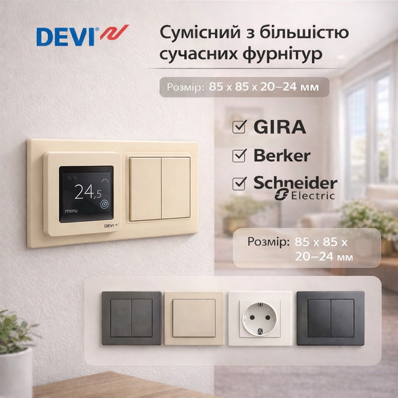 Программируемый терморегулятор DeviReg Touch Бежевый фото 3