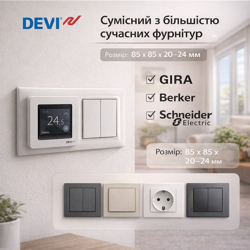 Программируемый терморегулятор DeviReg Touch Белый фото 5