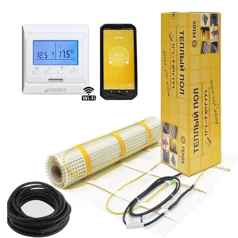 Нагревательный мат In-Therm 200 - 0.8 м² + Wi-Fi терморегулятор фото 1