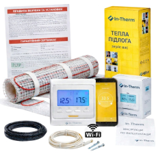 Нагревательный мат под плитку In-Therm ECO 160 - 1.5 м² + Wi-Fi терморегулятор