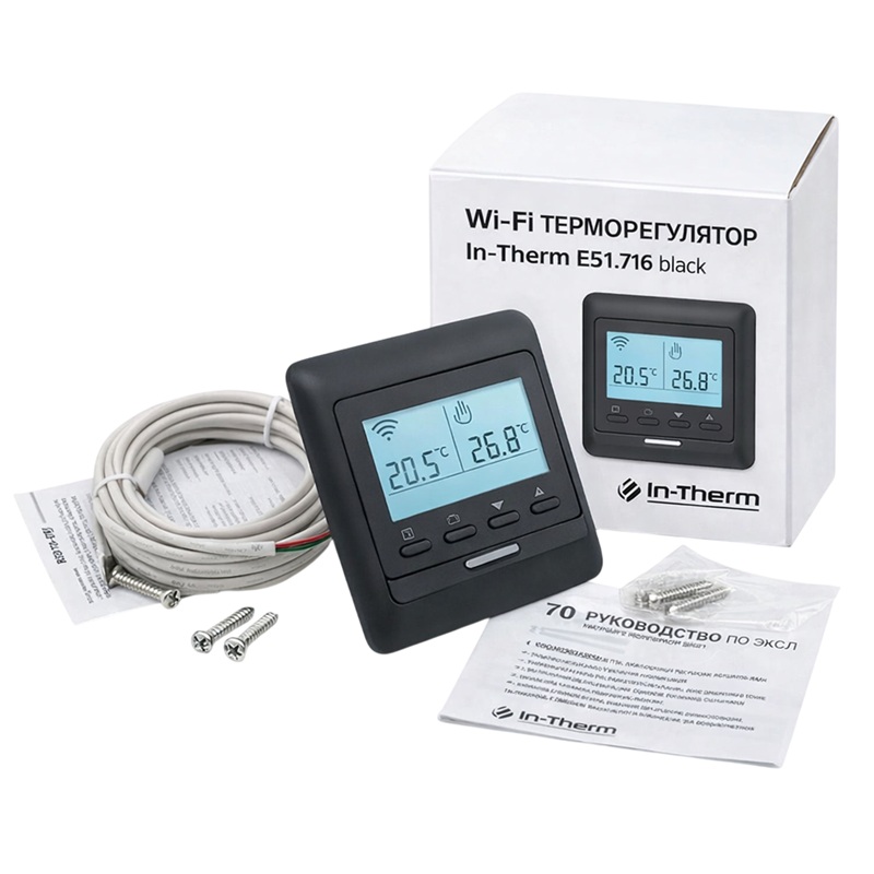 Wi-Fi Терморегулятор In-Therm E51 Чорний фото 5