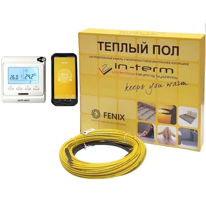 Нагревательный кабель In-therm ADSV 20 - 8 м, 170 Вт + Wi-Fi терморегулятор In-therm фото 1
