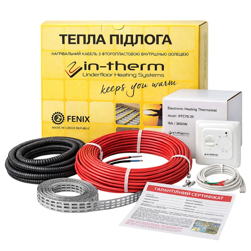 Нагревательный кабель In-therm ECO - 27 м, 550 Вт + механический терморегулятор In-Therm RTC 70 фото 1