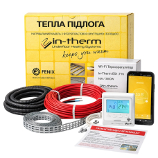 Нагревательный кабель In-therm ECO - 8 м, 170 Вт + Wi-FI терморегулятор