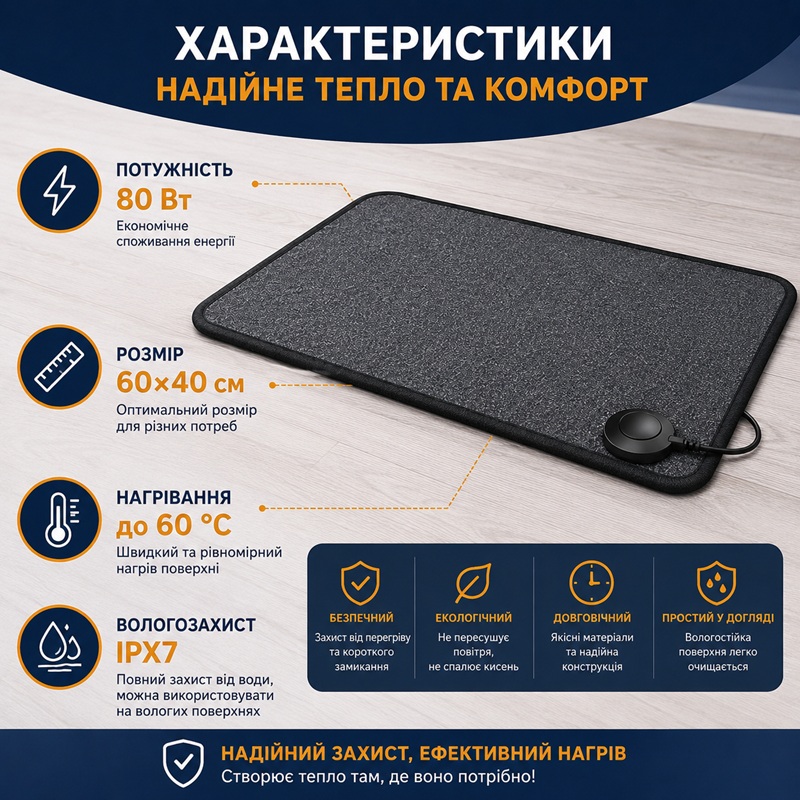 Коврик с подогревом In-Therm 60x40 фото 2