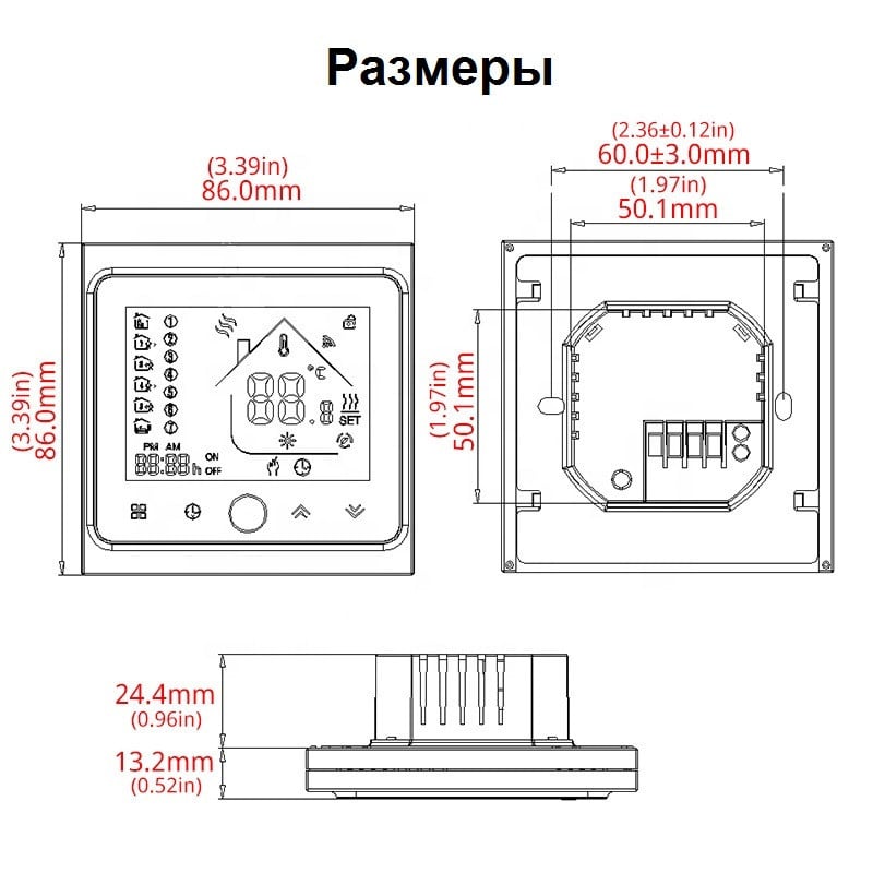 Wi-Fi Терморегулятор In-Therm PWT-002 Черный фото 9