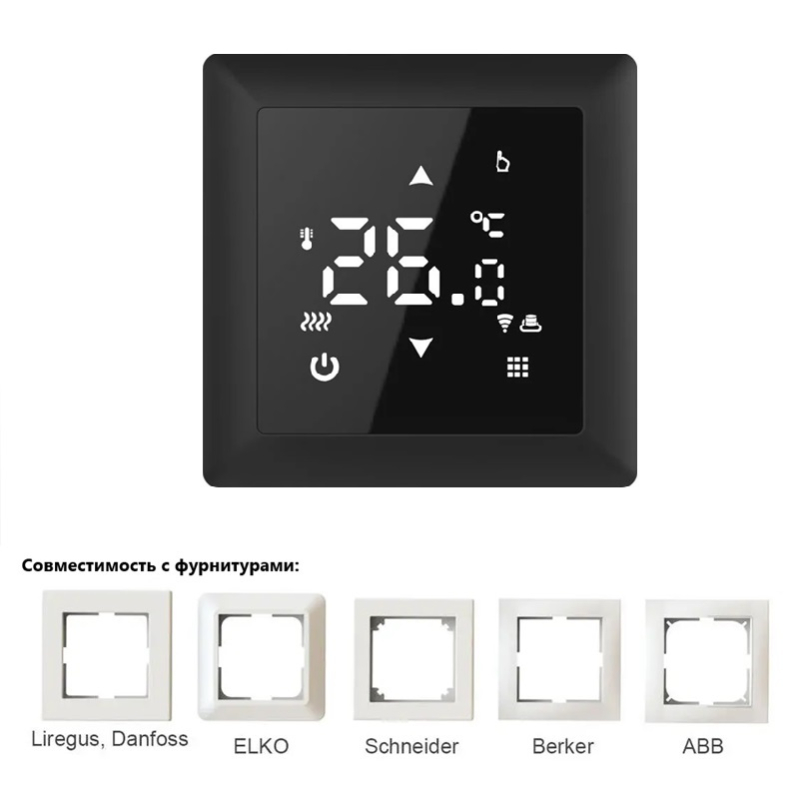 Wi-Fi Терморегулятор In-Therm PWT 516 Чорний матовий фото 6