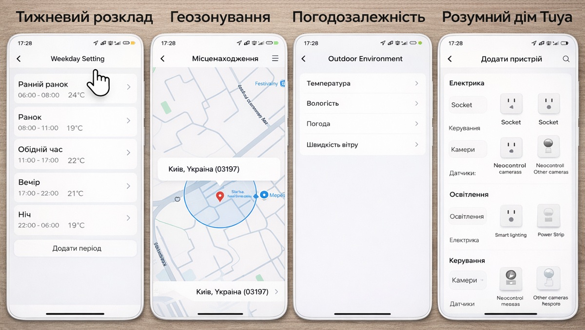 Terneo NX - работа в приложении Tuya Terneo NX Черный - приложение Tuya