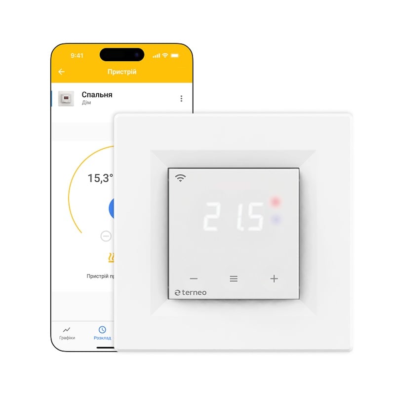 Wi-Fi Терморегулятор Terneo SX Білий фото 1