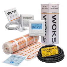 Нагревательный мат под плитку Woks 0.5 м² + программируемый терморегулятор E51.716
