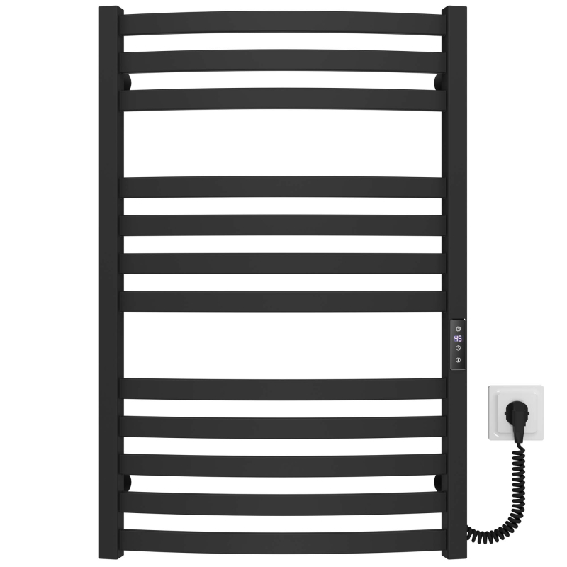 Рушникосушарка електрична Adriana П12 500х800 Deffi фарбована сталь (Чорний, JD04, Праве підключення) фото 1