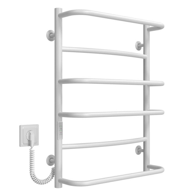 Полотенцесушитель электрический Аквамикс П6 400х700 Deffi нержавеющая сталь (Белый, WD03, Левое подключение) фото 2