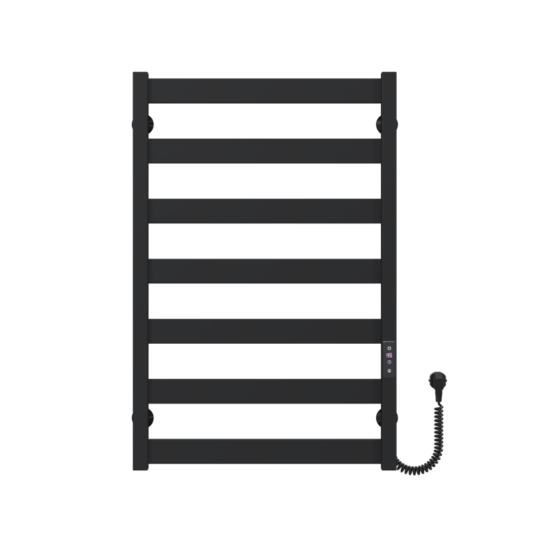 Полотенцесушитель электрический Harmony П7 500х800 Deffi крашеная сталь (Черный, JD04, Правое подключение) фото 2
