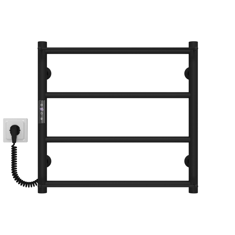 Рушникосушарка електрична Ladder П4 400х500 Deffi нержавіюча сталь (Чорний, JD03, Ліве підключення) фото 1