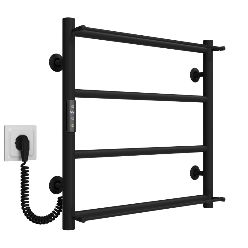 Рушникосушарка електрична Ladder П4 400х500 Deffi нержавіюча сталь (Чорний, JD03, Ліве підключення) фото 2