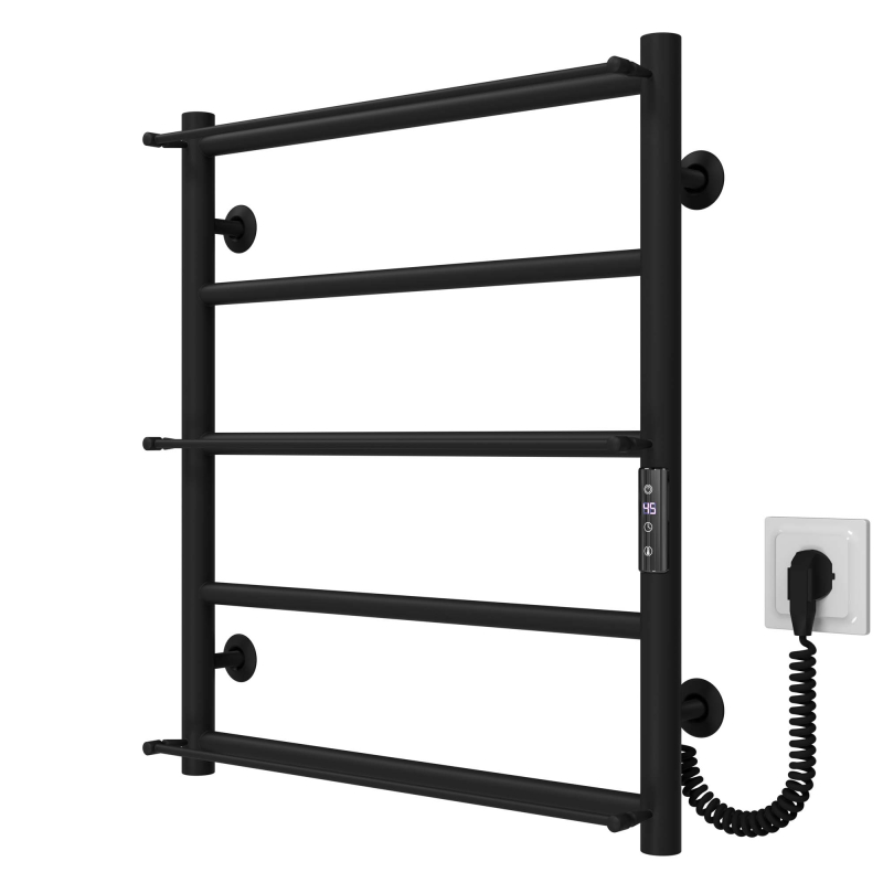 Рушникосушарка електрична Ladder П5 500х600 Deffi нержавіюча сталь (Чорний, JD03, Праве підключення) фото 2
