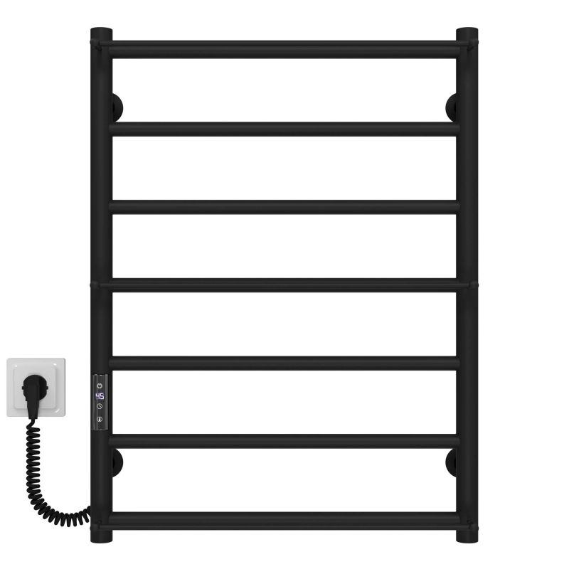 Рушникосушарка електрична Ladder П7 500х700 Deffi нержавіюча сталь (Чорний, JD03, Ліве підключення) фото 1