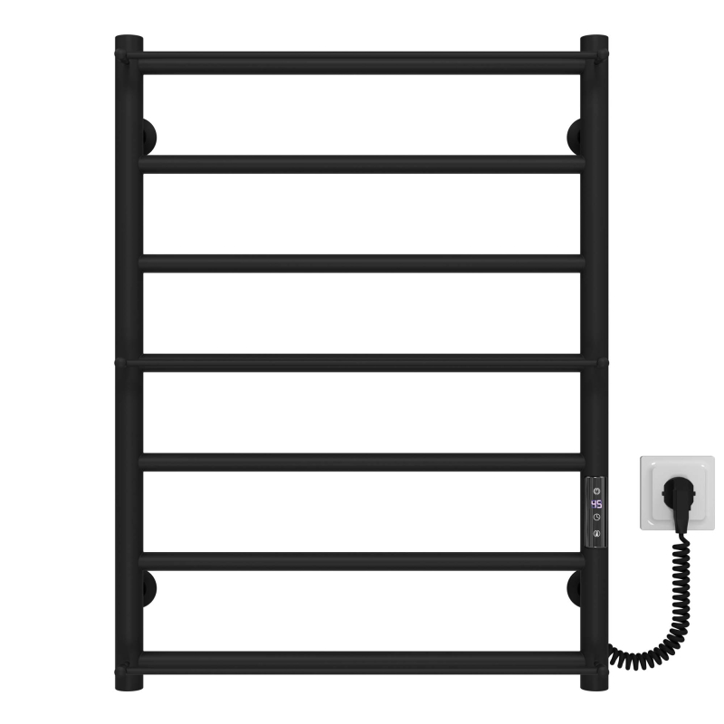 Рушникосушарка електрична Ladder П7 500х700 Deffi нержавіюча сталь (Чорний, JD03, Праве підключення) фото 1