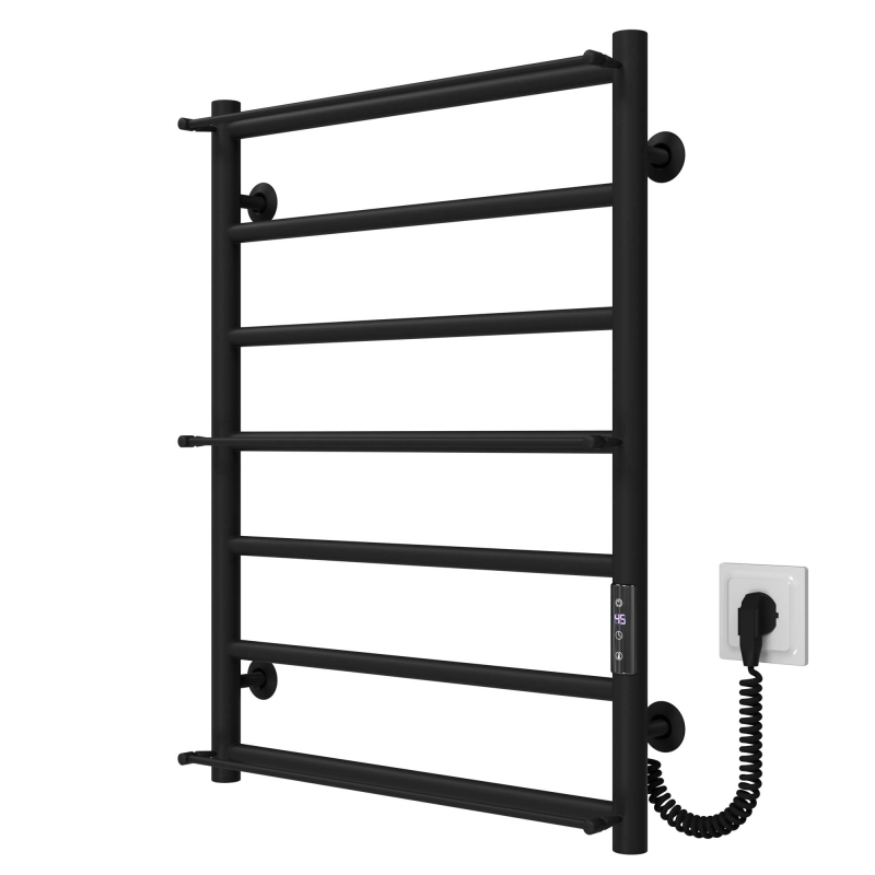 Рушникосушарка електрична Ladder П7 500х700 Deffi нержавіюча сталь (Чорний, JD03, Праве підключення) фото 2