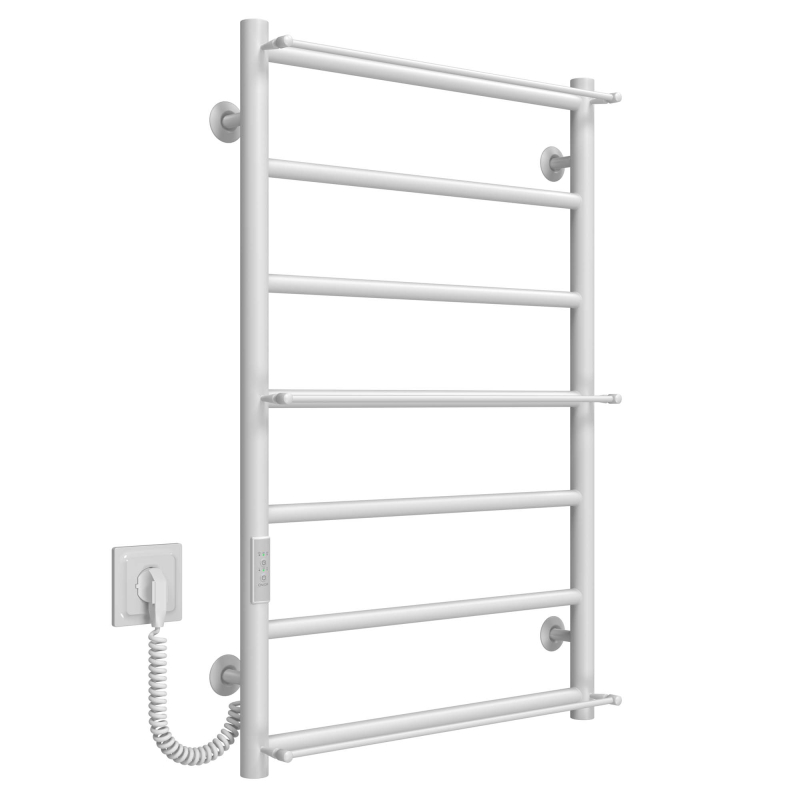 Полотенцесушитель электрический Ladder П7 500х800 Deffi нержавеющая сталь (Белый, WD03, Левое подключение) фото 2