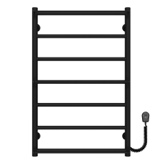 Полотенцесушитель электрический Ladder П7 500х800 Deffi нержавеющая сталь (Черный, EF16, Правое подключение)