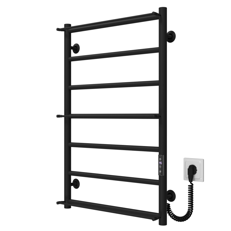 Рушникосушарка електрична Ladder П7 500х800 Deffi нержавіюча сталь (Чорний, JD03, Праве підключення) фото 2