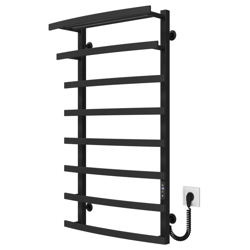 Рушникосушарка електрична Lotos П8 400х1000 Deffi нержавіюча сталь (Чорний, JD04, Праве підключення) фото 2