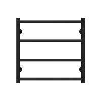 Рушникосушарка водяна Ladder П4 400х500 Deffi нержавіюча сталь (Чорний, Бокове праве підключення)