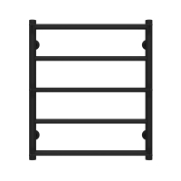Рушникосушарка водяна Ladder П5 500х600 Deffi нержавіюча сталь (Чорний, Бокове праве підключення)