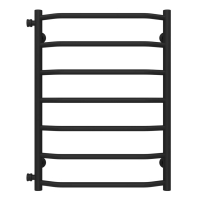 Полотенцесушитель водяной Трапеция П7 500х700 Deffi нержавеющая сталь (Черное, Боковое левое подключение)
