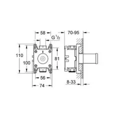 Grohtherm F Встроенный механизм для подключения душевого шланга