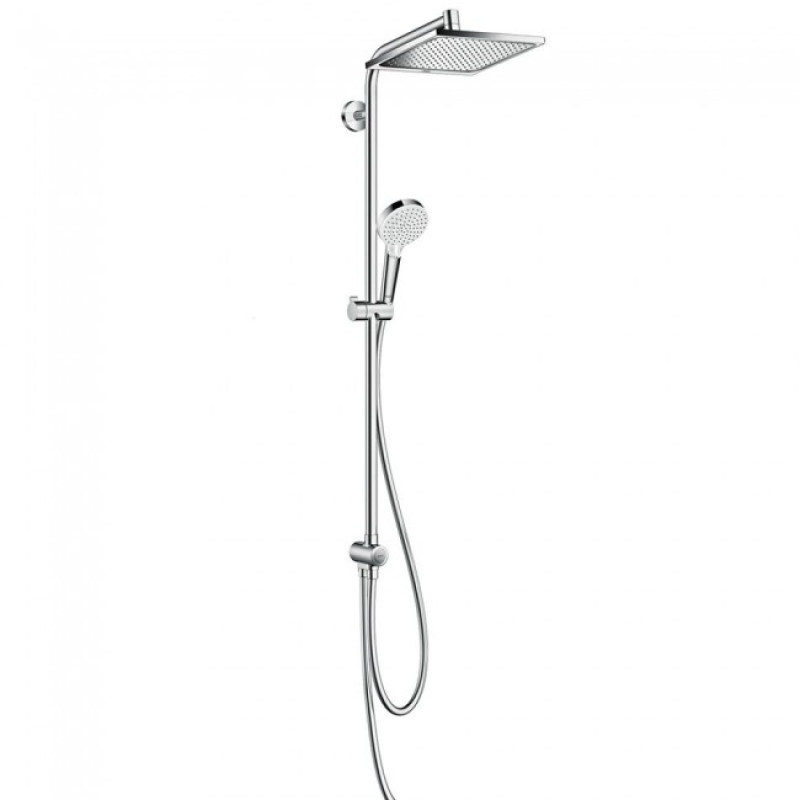 Crometta E240 1 jet Showerpipe Reno EcoSmart Душевая система (верх. душ 240*240мм), хром фото 1