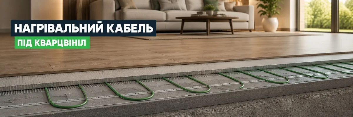 Монтаж нагрівального кабелю під кварцвініл Нагрівальний кабель під кварцвініл у самовирівнювальній суміші