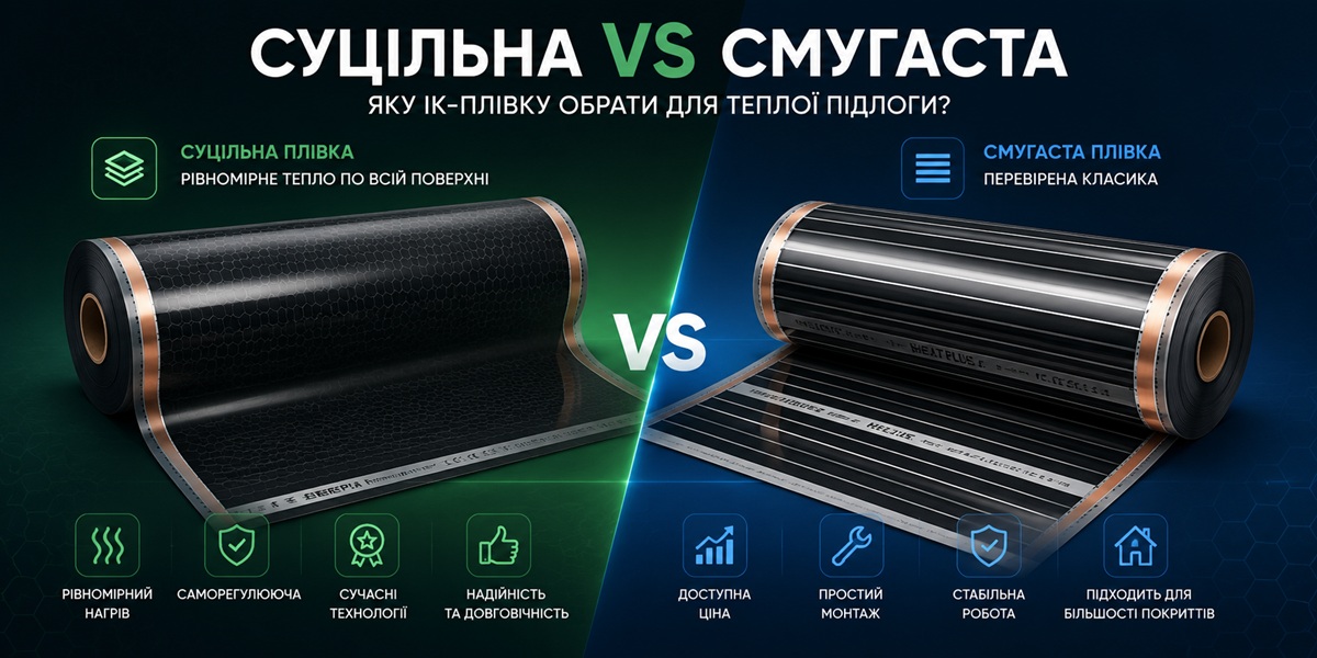 Сравнение сплошной и полосатой инфракрасной пленки
