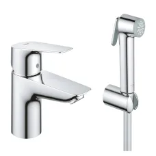 Смеситель для раковины Grohe BauEdge 153 мм с гигиеническим душем, S-Size, хром (23757001)