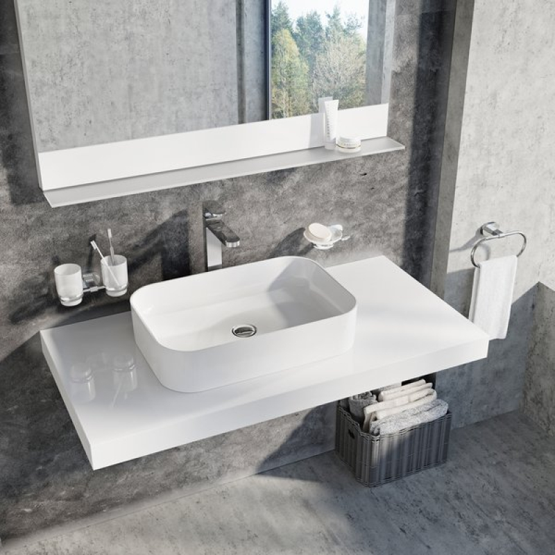 Умывальник керамический Ravak Ceramic 550 SLIM R белый XJX01155002 фото 4