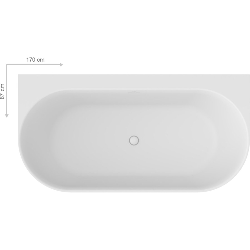 Ванна Ravak Freedom Wall Tec 170x87 отдельно стоящая белая крышка слива хром фото 3